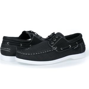 AKADEMIKS MENS MARINA 2.0 BLACK BOAT SHOES GOOD CONDITION (10)